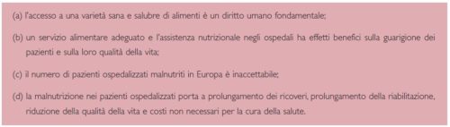 Razionale dell’iniziativa del Comitato dei Ministri del Consiglio d’Europa sull’alimentazione e l’assistenza nutrizionale.