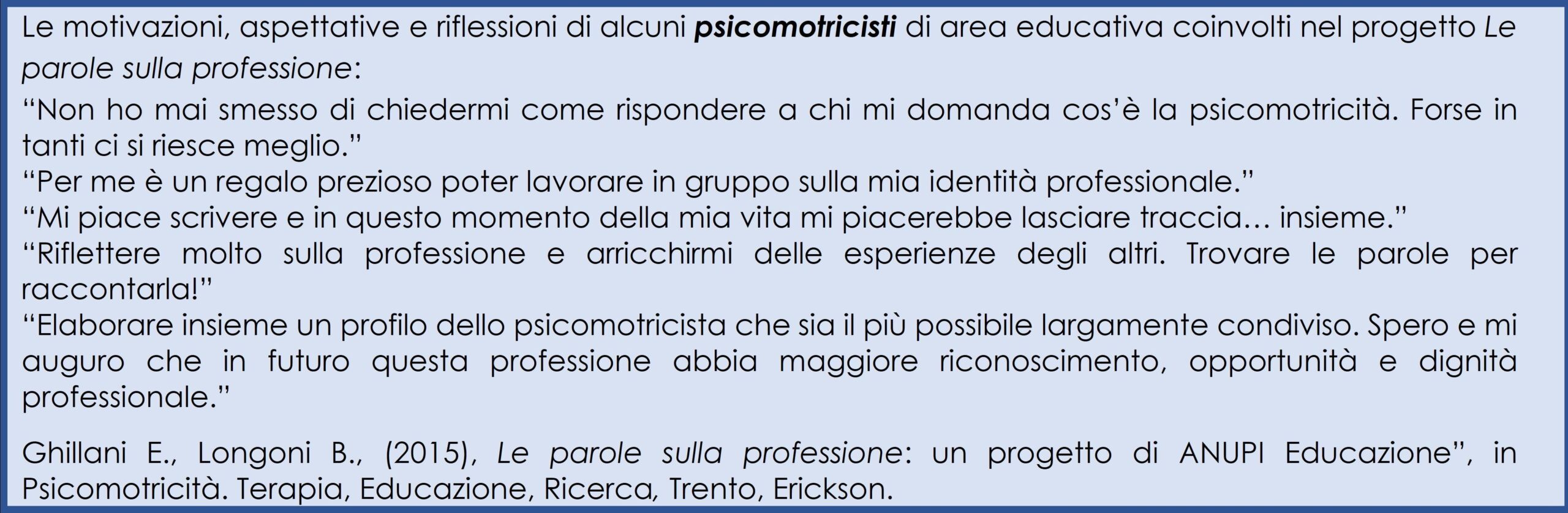 Laboratori di scrittura professionale per psicomotricisti