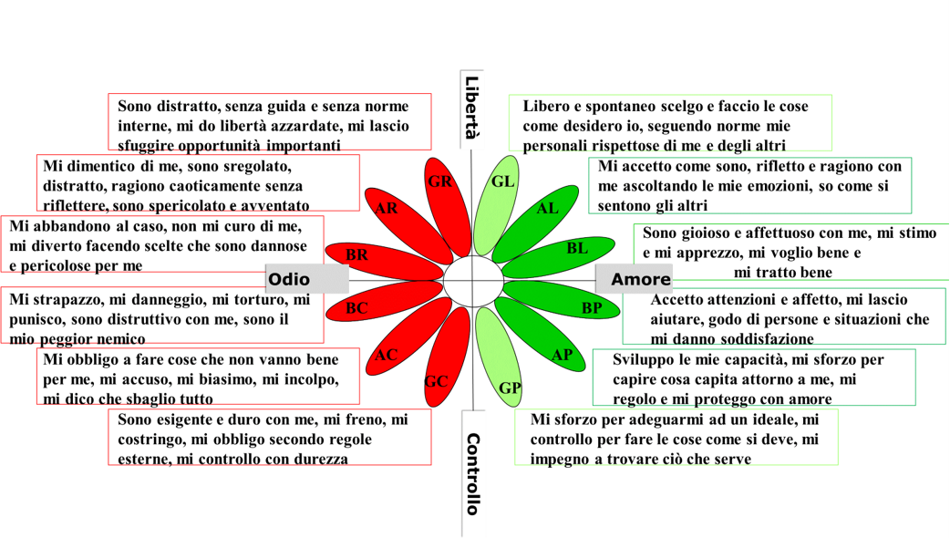 Margherita degli Stati dell’IO (Scilligo P., 2009, Analisi Transazionale Sociocognitiva, Ed. LAS)
