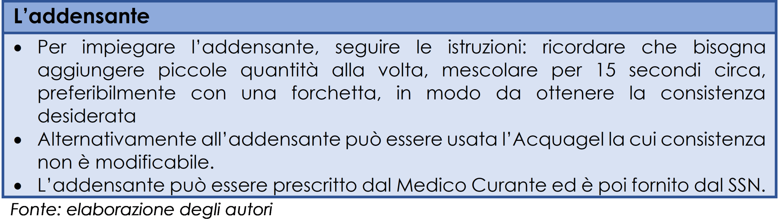 L’utilizzo dell’addensante