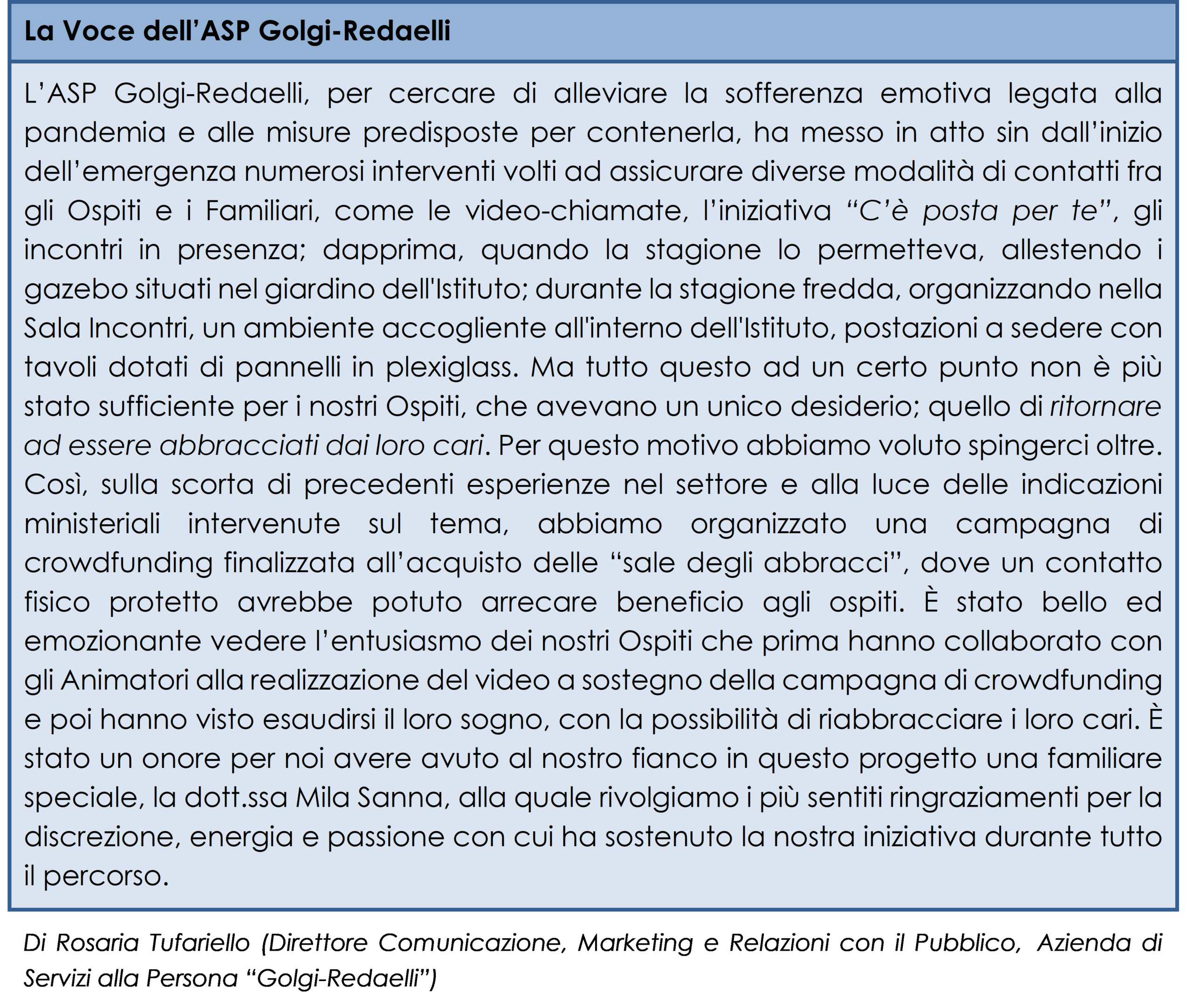 La Voce dell&rsquo;ASP Golgi-Redaelli
