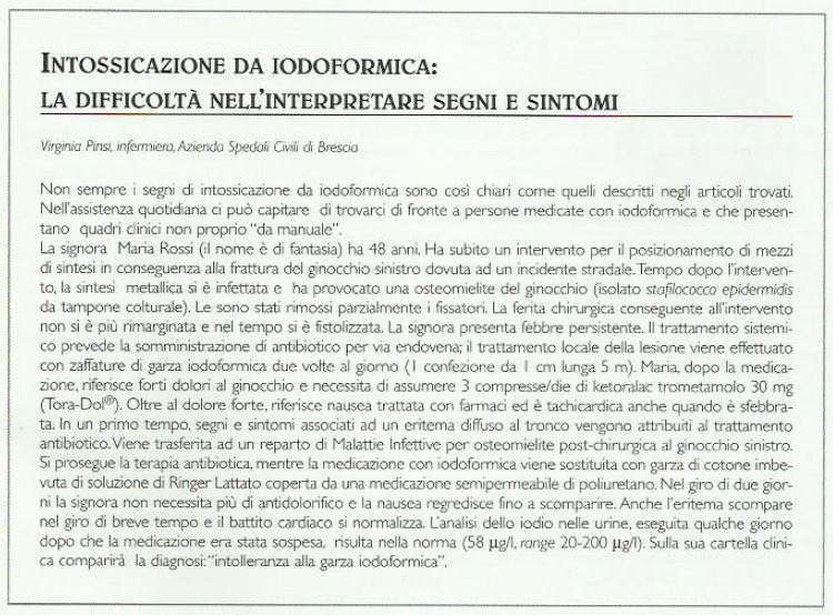 Intossicazione da iodoformica