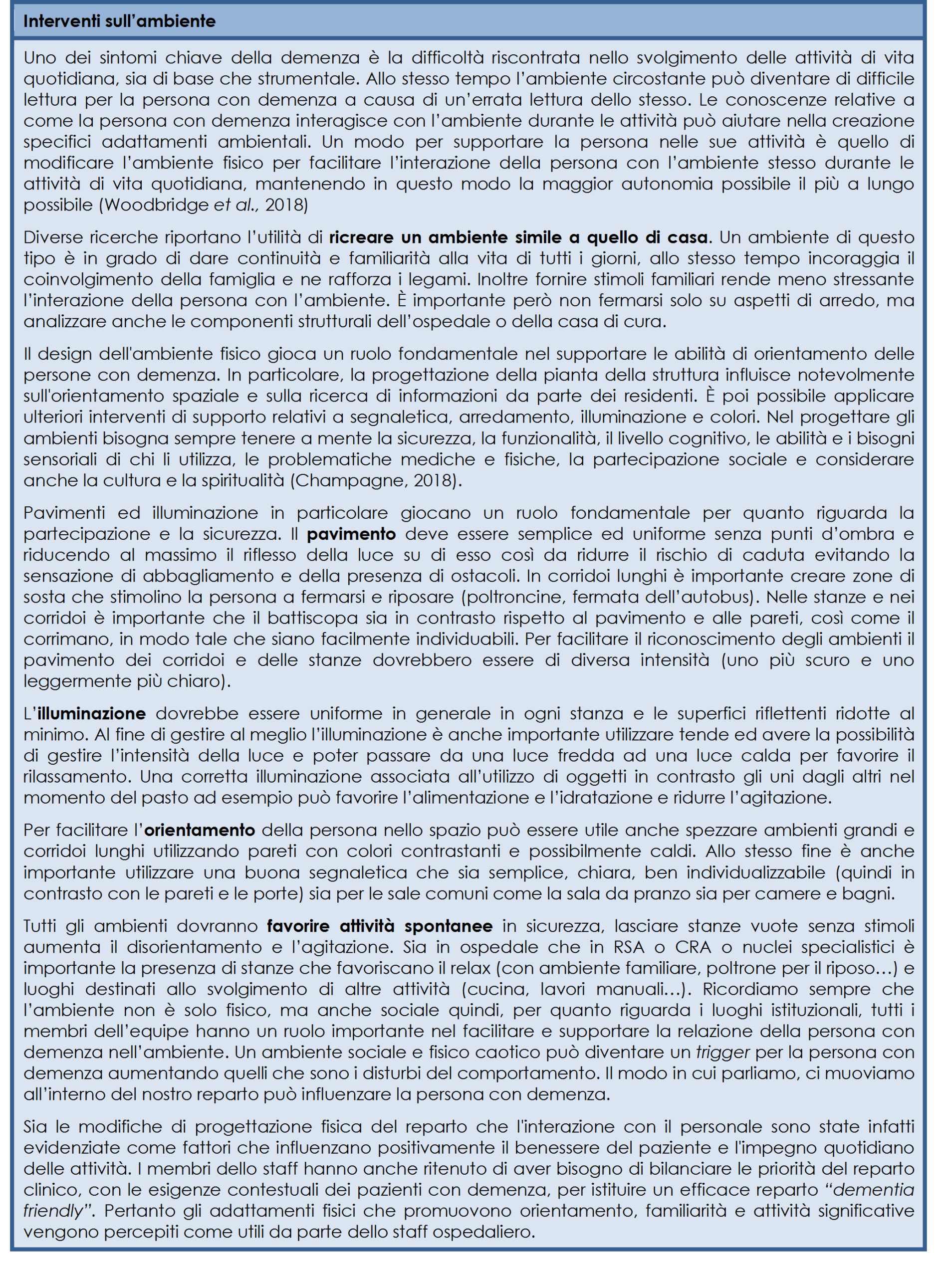 Interventi sull'ambiente di vita