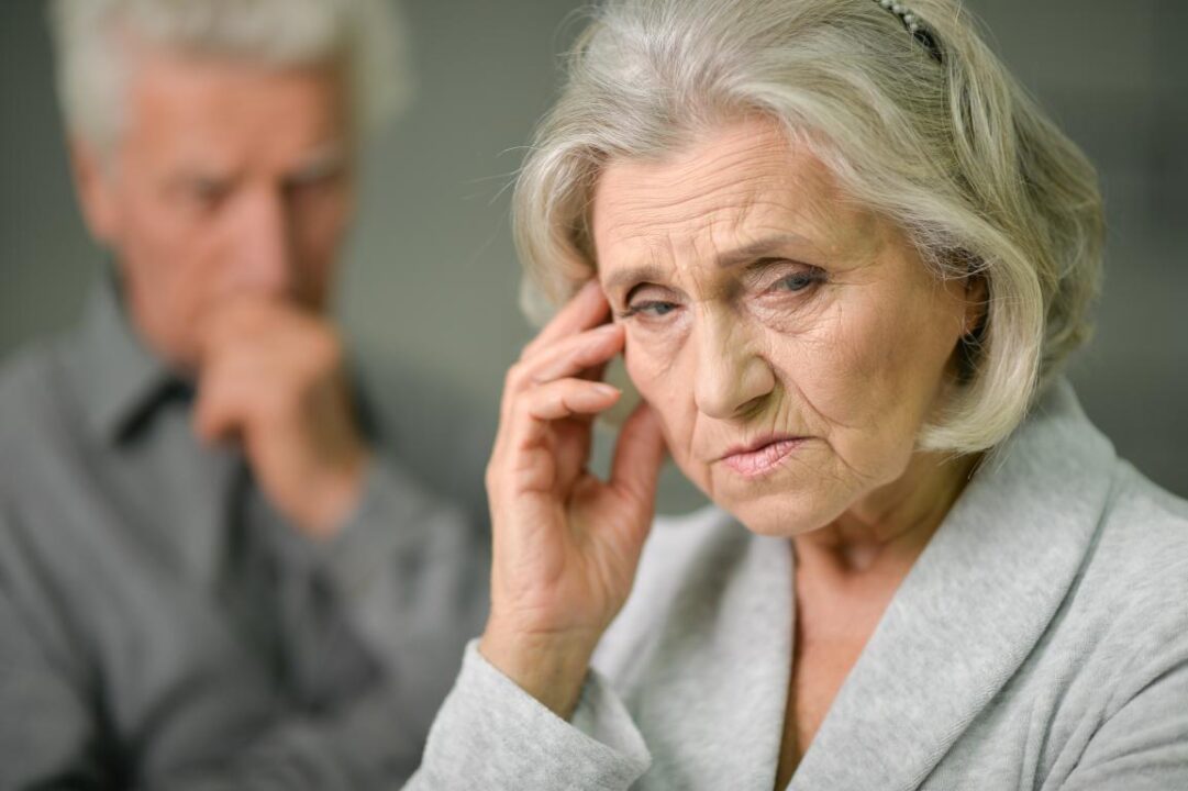 Beautiful Sad Senior Woman