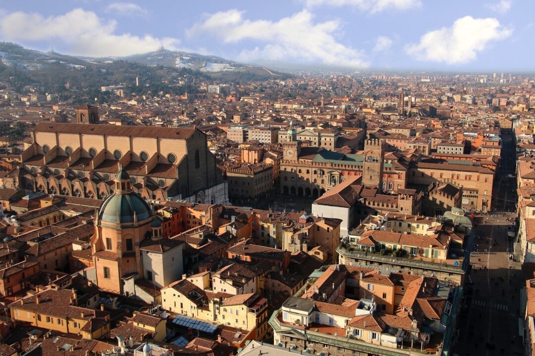 Italy. Old Bologna, Piazza Maggiore