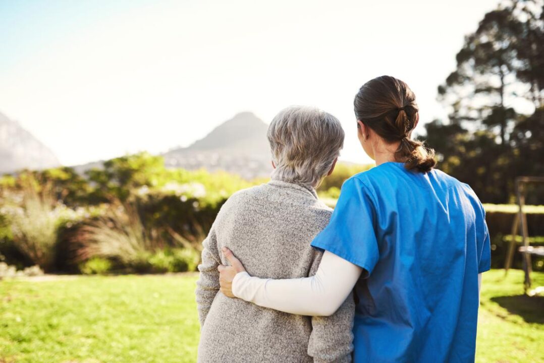 Caregivers Are Important Members Healthcare Team Cropped Shot Young Female Nurse Outside With Senior Patient