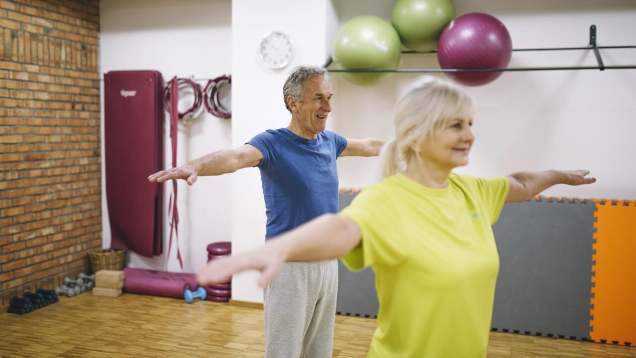 Elderly People Training In Gym