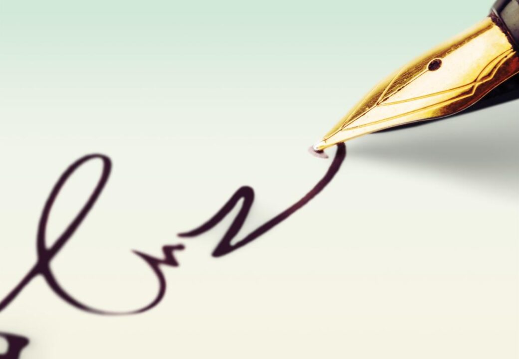 Fountain Pen Handwritten Close Up View
