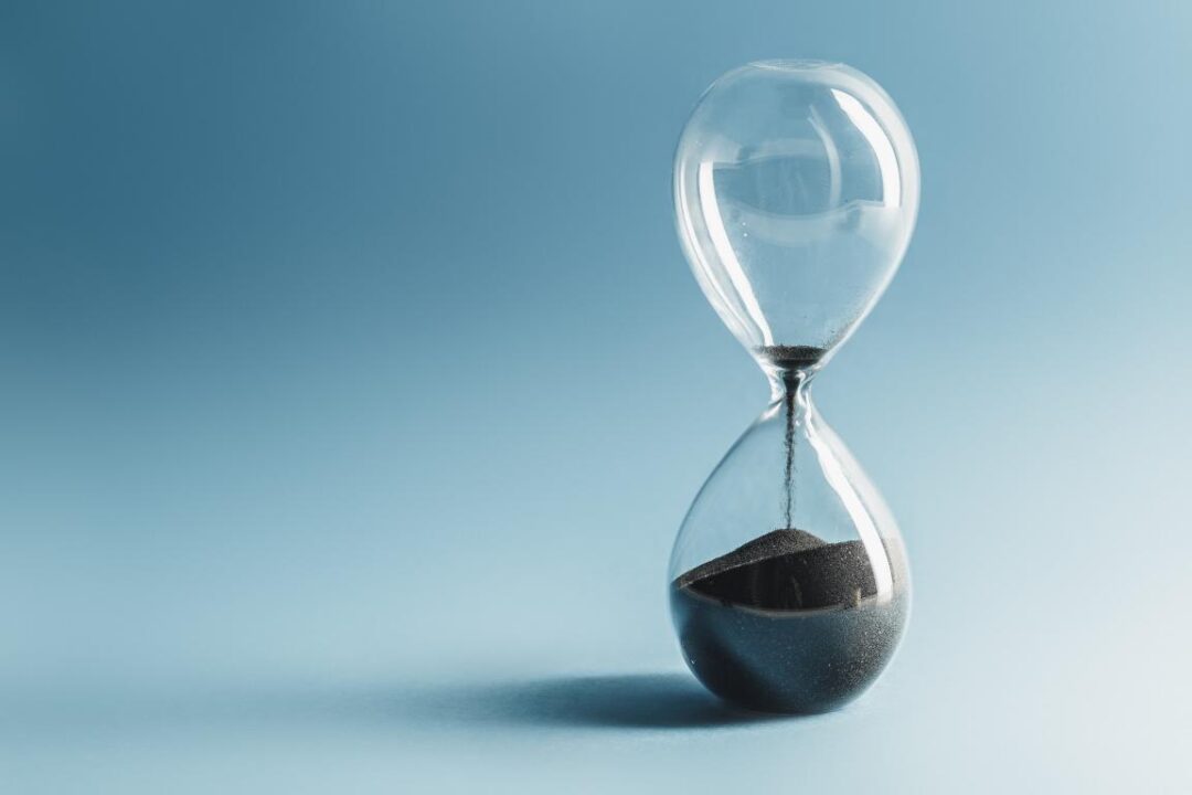 Hourglass On Blue