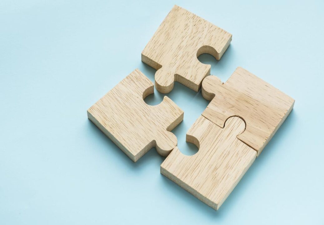Jigsaw Teamwork Concept Macro Shot 1