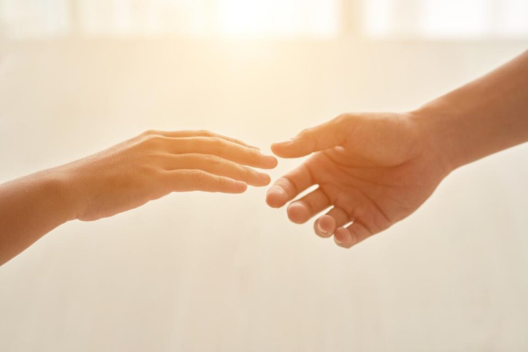 Love Concept Represented By Hands Extended To Each Other 1