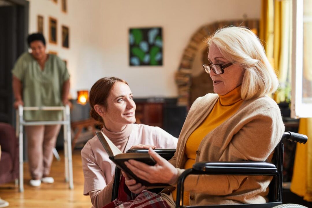 Senior Woman Reading Nursing Home 1