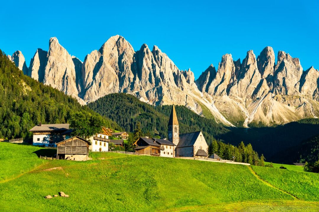 View Val Di Funes With Chruch Santa Maddalena Dolomites Mountains