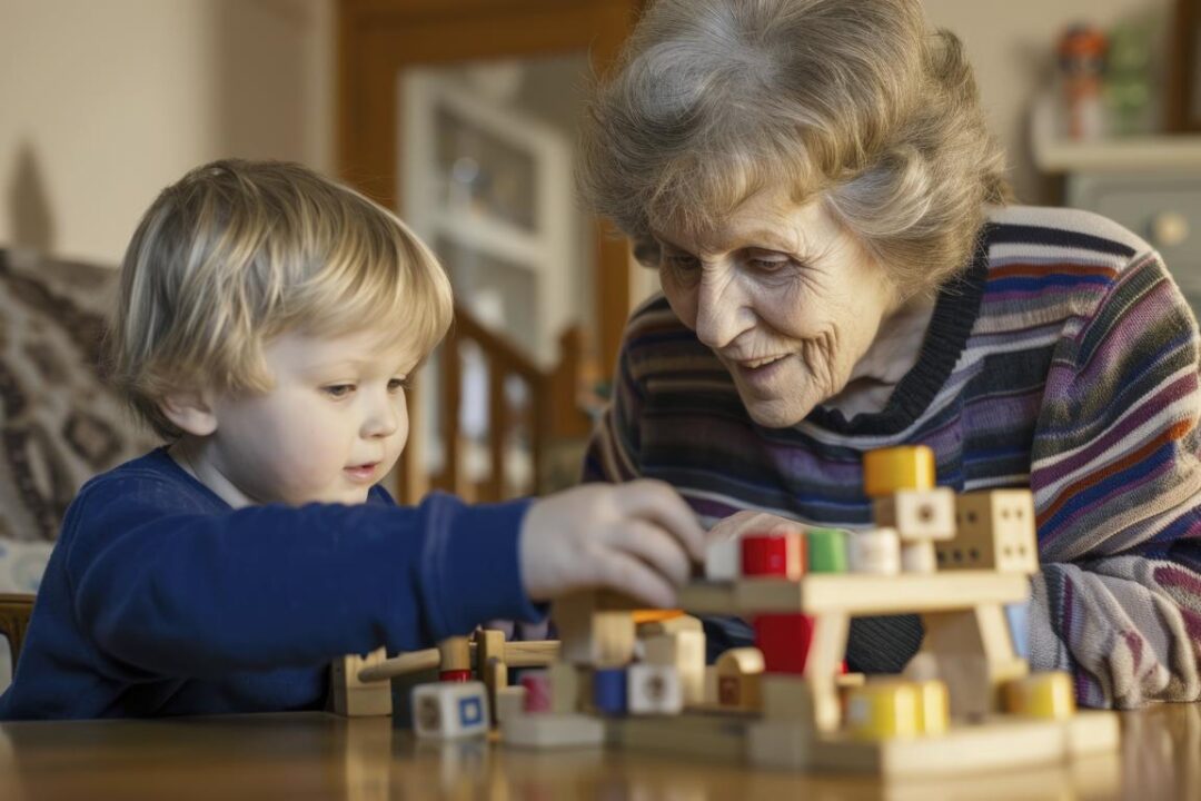 Young Child With Autism Playing With Family